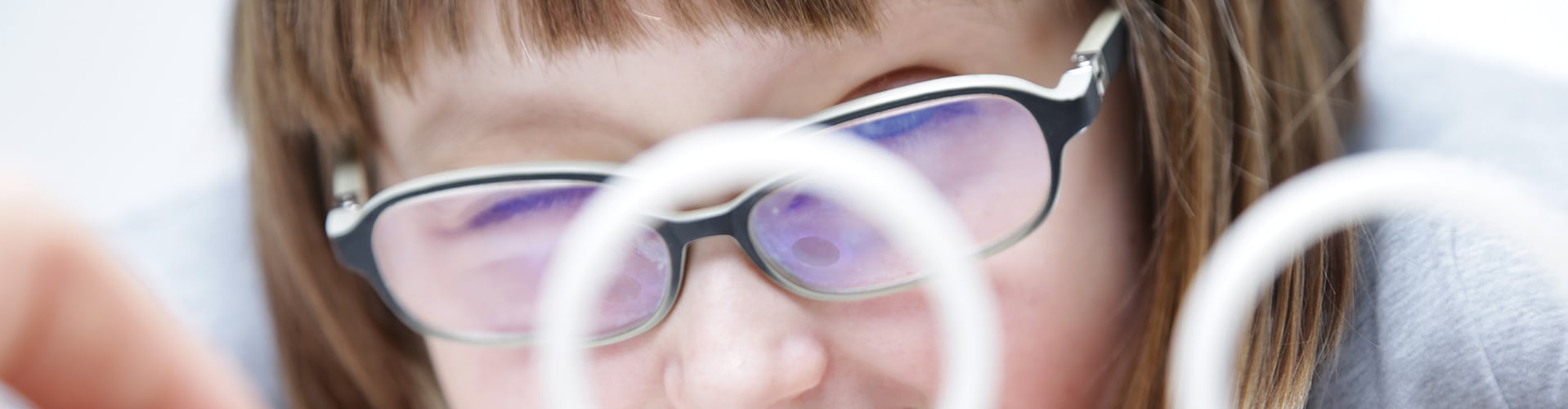 a child with glasses